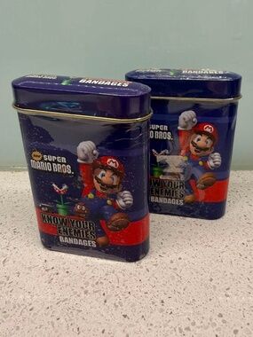 Mario Bros. Bandages Tins NEW Nintendo 2 packages